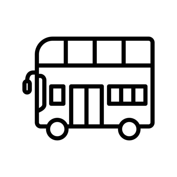 Double Bus Line Icon — Stock Vector