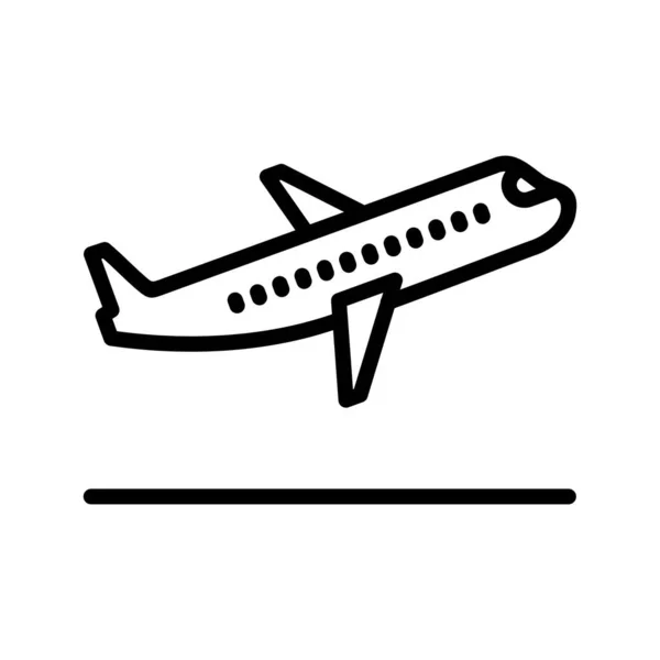 Repül a repülőgép sor ikon — Stock Vector
