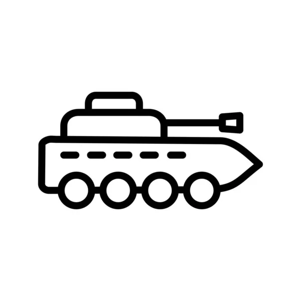 Icono de línea de tanque de infantería — Vector de stock