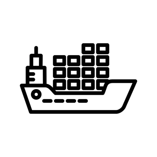 Logistics Ship Line Icon — Stock Vector