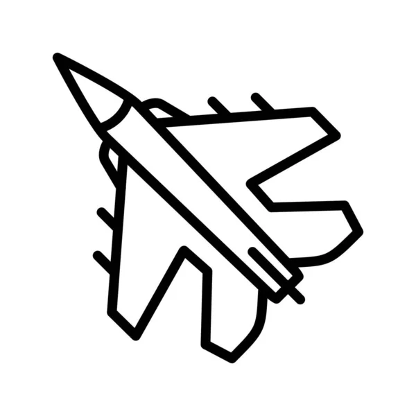 Militair vliegtuig lijn pictogram — Stockvector