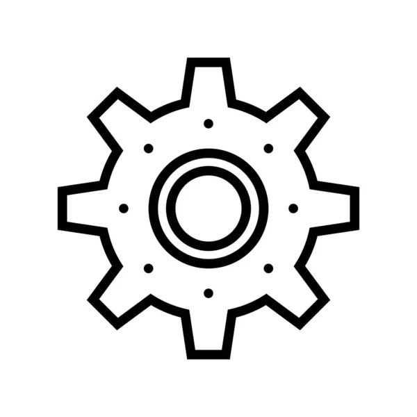 Ligne Engrenage Design Icône Noire — Image vectorielle