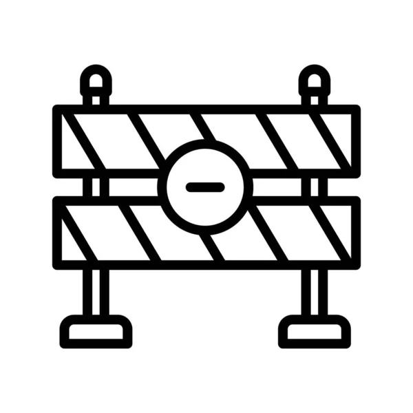 Road Barrier Line Schwarzes Symbol Design — Stockvektor