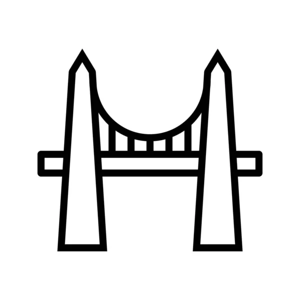 Köprü Çizgisi Siyah Simge Tasarımı — Stok Vektör