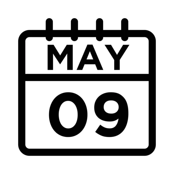 05 - 09 травня - піктограма лінії — стоковий вектор