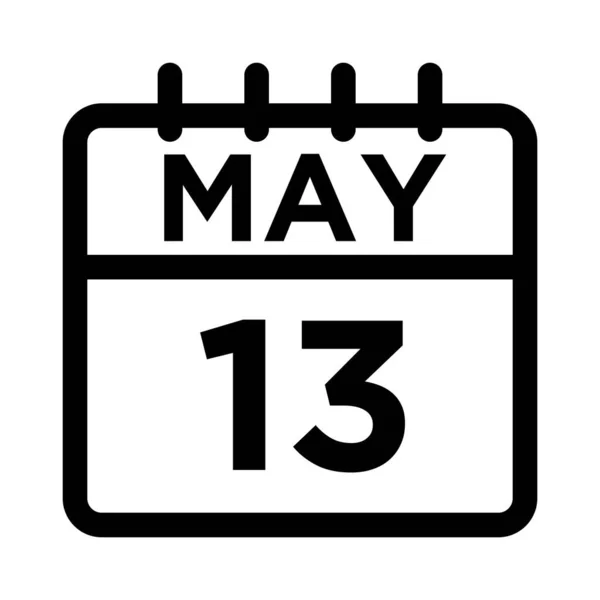 05 mai - 13 Icône de ligne — Image vectorielle