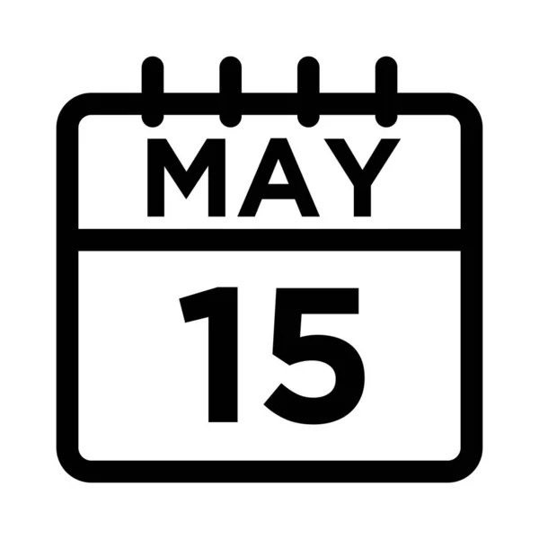 05-Май - 15 Линейная икона — стоковый вектор