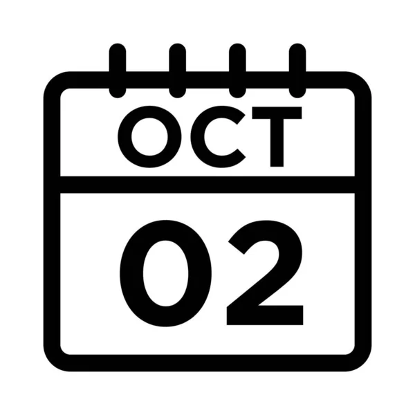 10 - Ekim - 02 Satır Simgesi — Stok Vektör