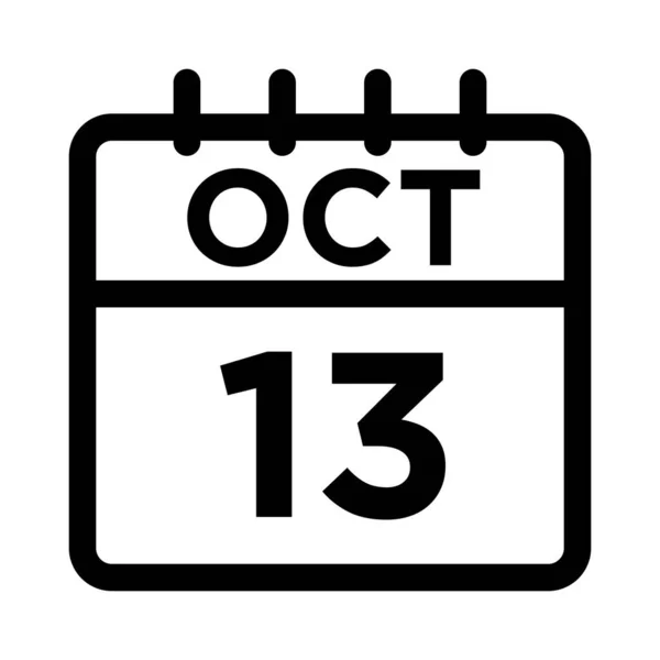 10 - Ekim - 13 Satır Simgesi — Stok Vektör