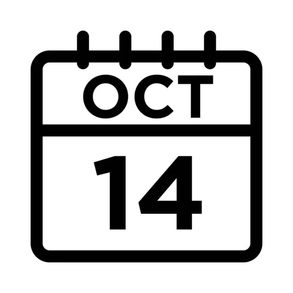 10 - Ekim - 14 Satır Simgesi — Stok Vektör