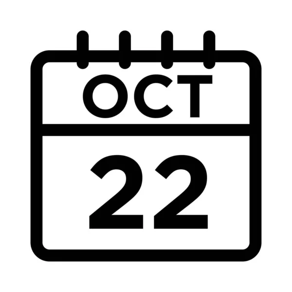 10 - Ekim - 22 Satır Simgesi — Stok Vektör