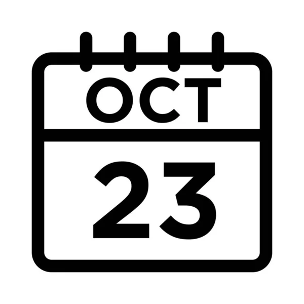 10- Oct - 23 Icono de línea — Vector de stock