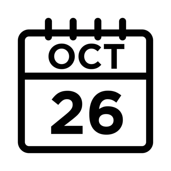 10 - Ekim - 26 Satır Simgesi — Stok Vektör