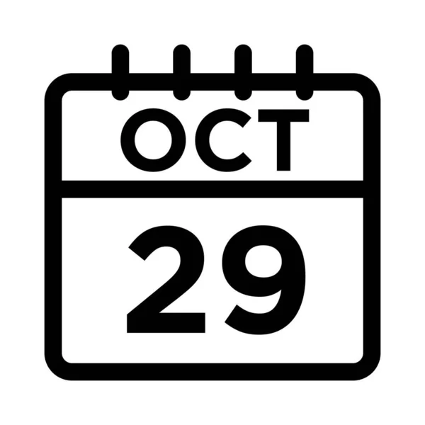 10 - Ekim - 29 Satır Simgesi — Stok Vektör
