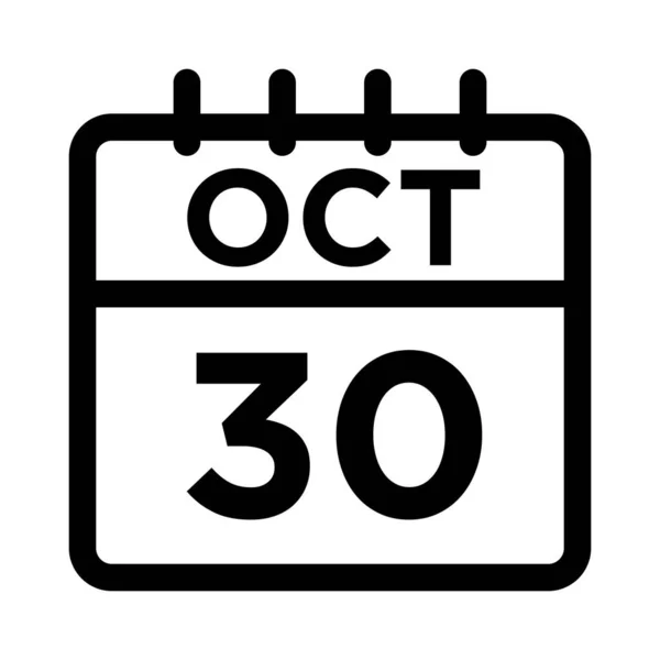 10 - Ekim - 30 Satır Simgesi — Stok Vektör
