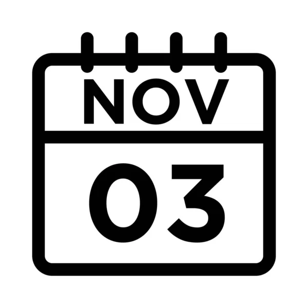 11- Kasım - 03 Satır Simgesi — Stok Vektör