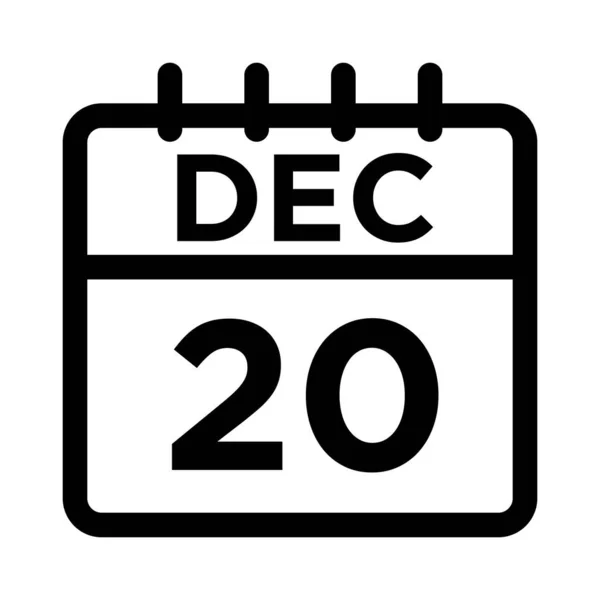 12- Dec - 20 Icône de ligne — Image vectorielle