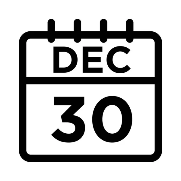 12 грудня - 30 лінія піктограми — стоковий вектор