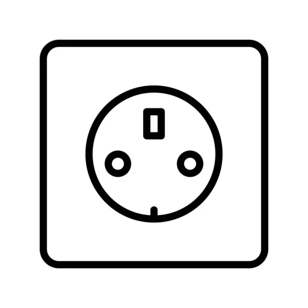 Icono de línea de socket — Vector de stock