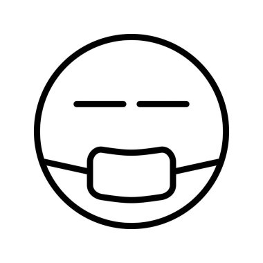 Tıbbi maske çizgisi simgesi