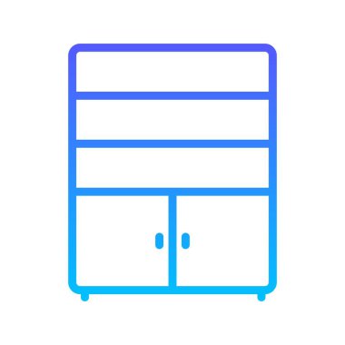 Raflar Çizgisi Gradyan Simgesi olan dolap