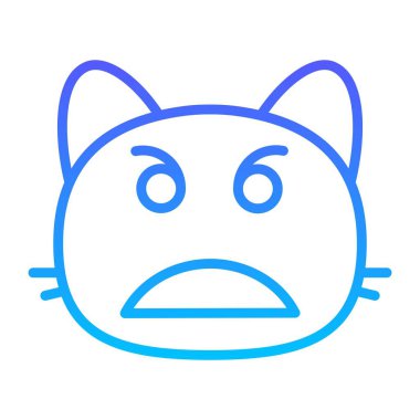 kedi kızgın yüz Satır Gradyan simgesi