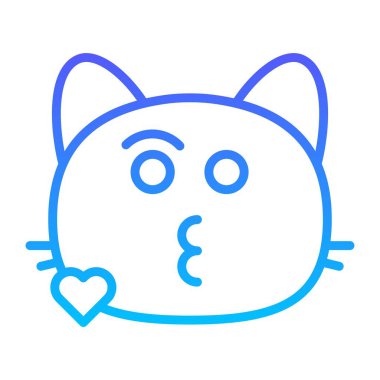 kedi öpücük satırı gradyan simgesi
