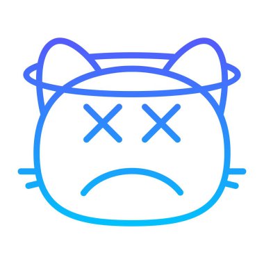 kedi baş döndürücü Satır Gradyan simgesi