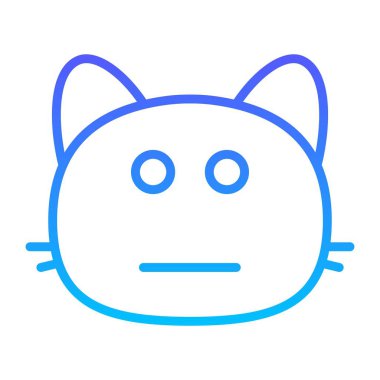 kedi ağzı düz çizgi gradyan simgesi