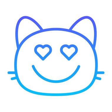 kedi kalbi gözler Çizgi Gradyan simgesi