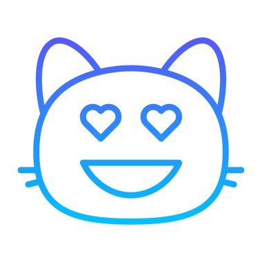 kedi kalbi çizgi gradyan simgesi