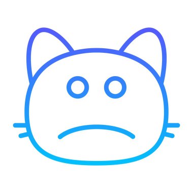 kedi üzgün yüz Satır Gradyan simgesi