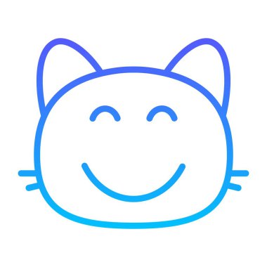 kedi gülüşü Satır Gradyan simgesi