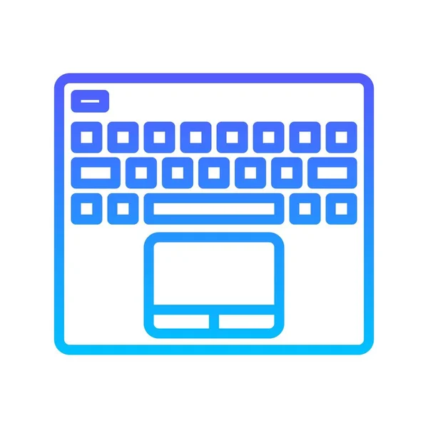 Laptop-Tastatur Linienverlauf-Symbol — Stockvektor