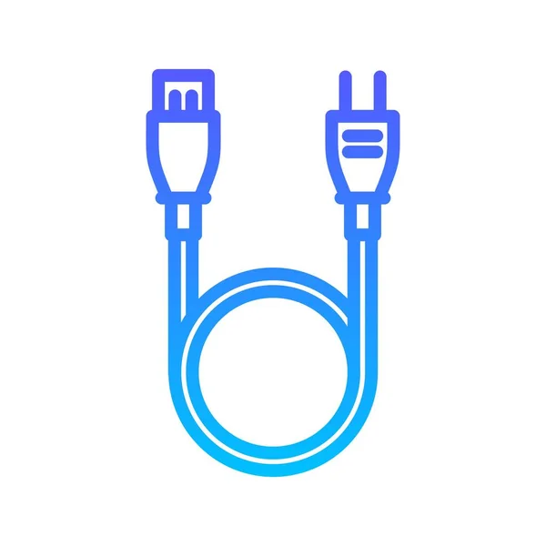 Icono de gradiente de línea de cable de alimentación — Vector de stock