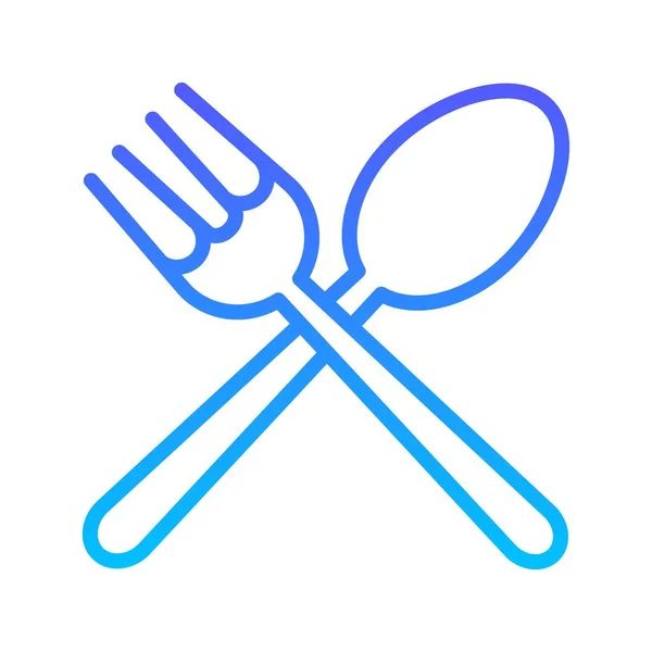 叉子及勺子线坡度 — 图库矢量图片