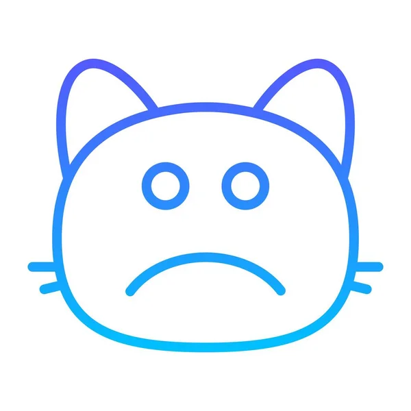 Katt gråta linje radient ikon — Stock vektor