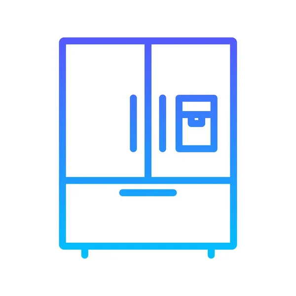 Kylskåp Line Gradient ikon — Stock vektor