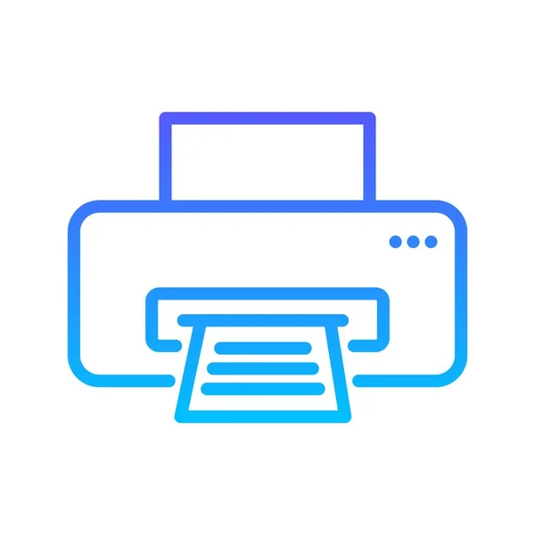 Ícone de gradiente de linha de impressora — Vetor de Stock