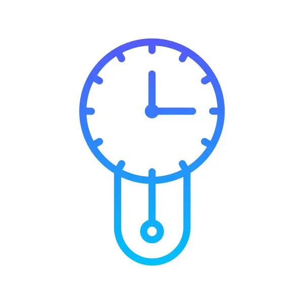 Reloj de pared línea Gradiente icono — Vector de stock