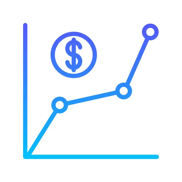 Jövedelemvonal gradiens ikon — Stock Vector