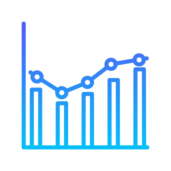 Ícone de gradiente de linha de estatísticas — Vetor de Stock