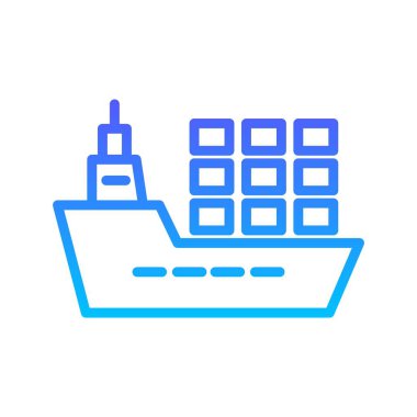 Kargo Gemisi Çizgisi Gradyan simgesi