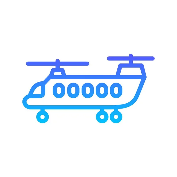 Militaire Helikopter Line Gradient pictogram — Stockvector