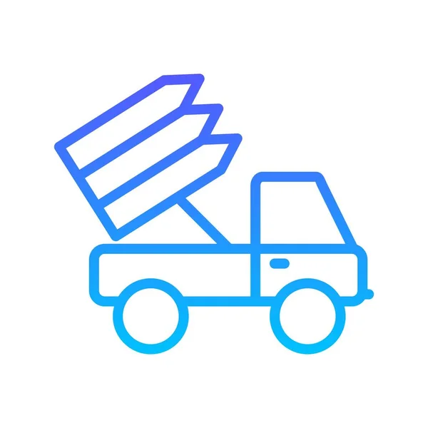 Ikona gradientu ciężarówki rakietowej — Wektor stockowy