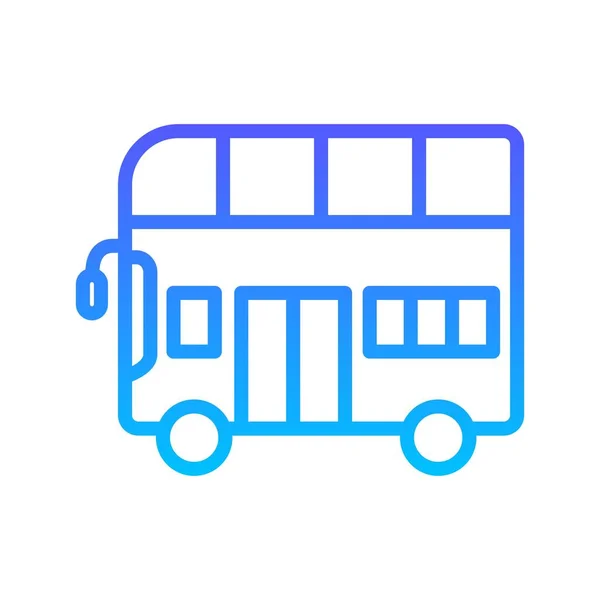 Ícone de gradiente de linha de ônibus duplo — Vetor de Stock