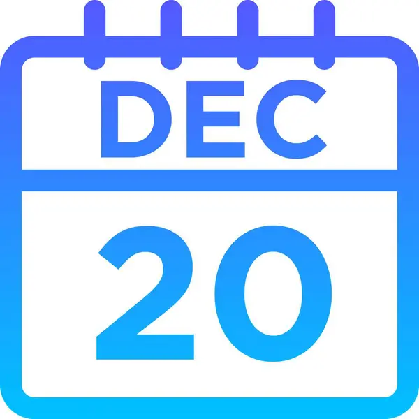 12- Dec - 20 Line Gradient — Stock Vector