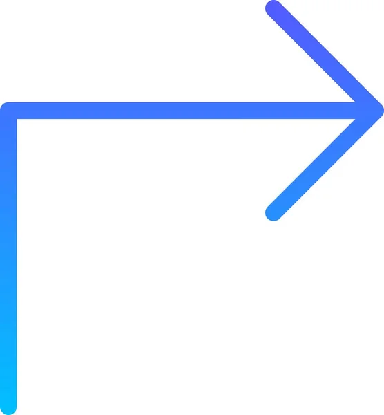 Icône Gradient Ligne Conception Signe Flèche Direction — Image vectorielle