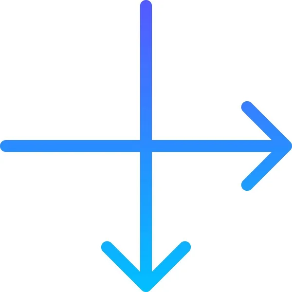 Direction Arrow Sign Design Line Gravent Icon — 스톡 벡터