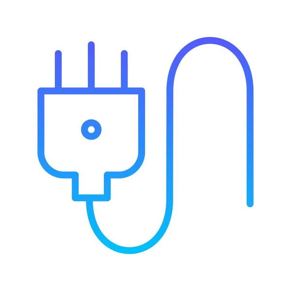 Plug Line Gradient Symbol — Stockvektor